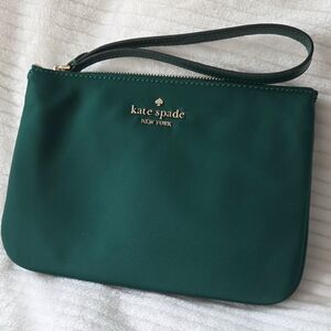 Kate Spade Green Nylon Wristlet Clutch